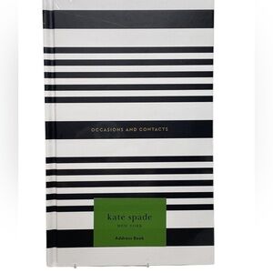 ••NWT Kate Spade New York Occasions And Contacts Book Black And White Stripes